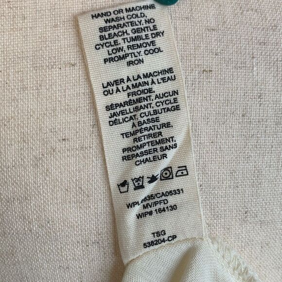 NWT Woolrich Meadow Forks 100% Cotton Long Sleeve Top Ivory Sz L - Picture 9 of 9